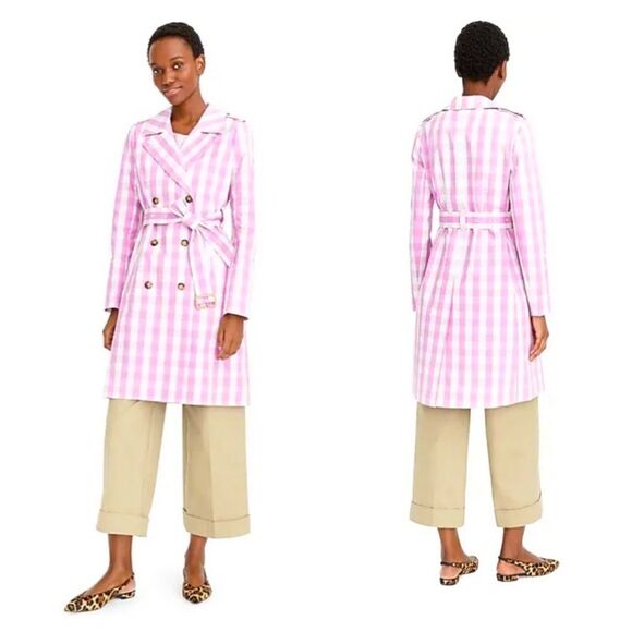 J CREW “Oversized Gingham” Trench Coat - Picture 3 of 7